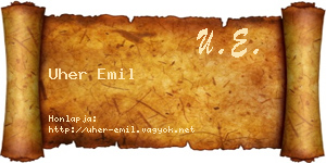 Uher Emil névjegykártya